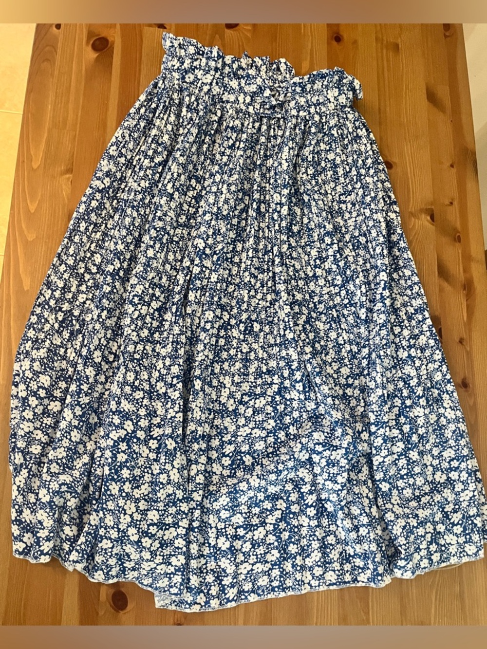 Medium Blue Floral Maxi Skirt - Women's Summer Skirt